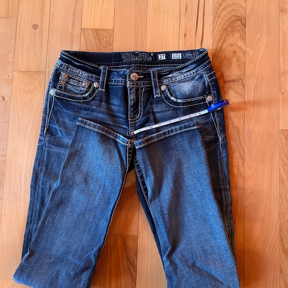 Miss Me Dark Blue Jeans with Contrast Stitching - Picture 9 of 10